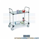 Mobile Service Carts Stainless Steel Shelves Sanitary Storage NSF Nexel