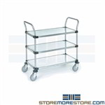 Rolling Mobile Shelf Carts Stainless Steel Shelves Hospital Food Storage NSF