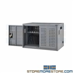 Device Charging Cabinet Holds 16 Laptops Tablets Locking Classroom Cart Nexel