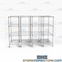 Chrome Finish High Density Rack System Wire Shelving 48" Wide x 24" Deep Nexel