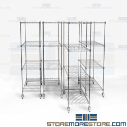 Stainless Steel Wire Racking Pull-Out Shelves Sanitary Mobile Storage Nexel NSF