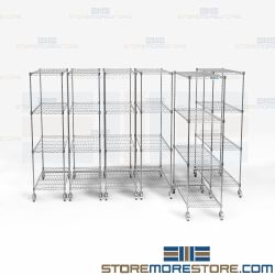 Zinc Finish Roll-Out Storage System Wire Shelving Compacting Racks Pullout Carts