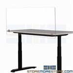 5' Wide Sneeze Barrier Hygiene Cough Shield Desk Mounted Panels