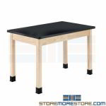 Solid Hardwood Science Table Lab Bench Furniture Maple Worktables Furniture