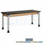 ADA Lab Work Table Chemical Resistant Top Adjusts Up and Down Classroom Furniture