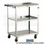 Stainless Steel Medicak Transport Carts (2' 3-1/2"W x 1' 4-1/4"D x 2' 8-1/8"H), #SMS-118-311
