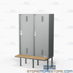 Metal Locker With Integrated Bench Seats