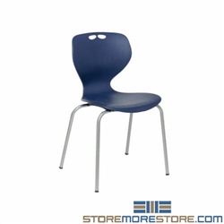 This classroom chair has a flexible backrest, and lumbar curvature that gives students freedom of posture to remain in a healthy and comfortable while sitting.