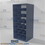 Steel shelving designed for rolled posters and Blueprint storage