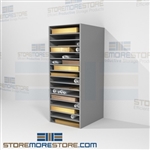 Storing and organizing your historic documents that are in Solander boxes is easy on these large shelving units made for storing Solander boxes