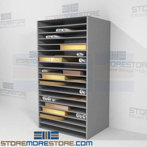 Archival Map & Poster Shelf Unit Racks Storing Large Flat