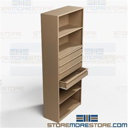 Steel Drawers in Shelving Office Storage Supplies Books Binders Boxes Metal Rack