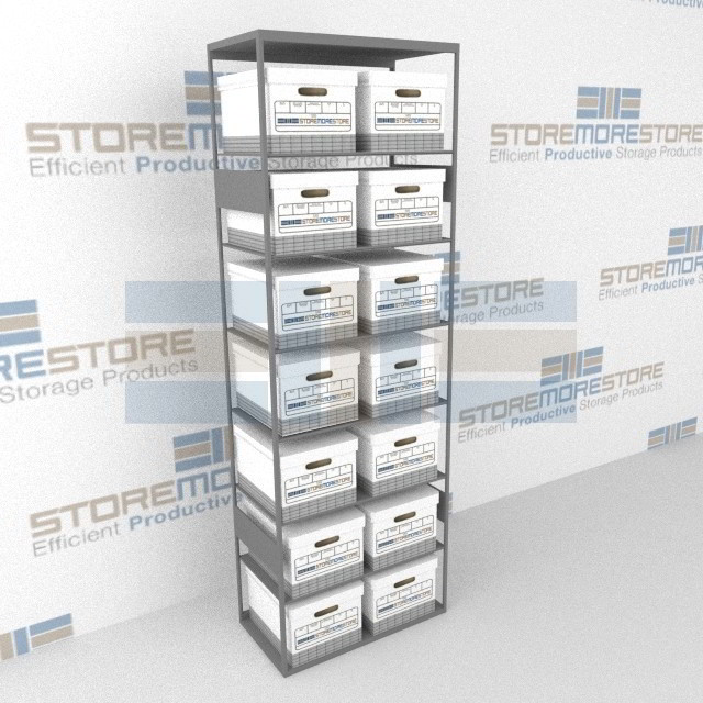 Box shop storage shelves