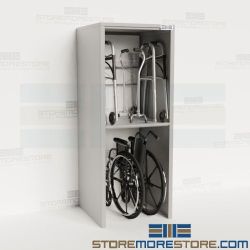 Rollator Storage Shelving Wheelchair Racks Storing Folded Walkers Hospital