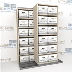 Lateral Sliding Shelves Storing 12"x15" Letter Legal Record File Boxes | SMSB021BX-4P6