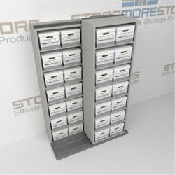 Rolling Box Shelving Moving Side to Side On Rails Storing Archival File Boxes | SMSB021BX-4P7