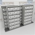 Storing Letter Legal File Boxes | Sliding Shelving for Archive Record Box Storage | SMSB232BX-4P6