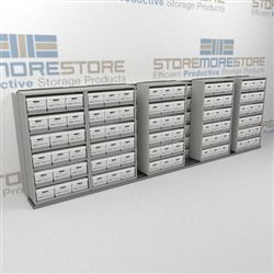Double Deep Movable Record File Box Storage Shelving Rolling Sideways on Tracks | SMSB265BX-4P6