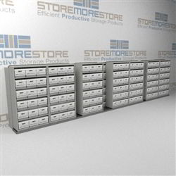 Rolling High Capacity Box Shelving Units | Storing Boxed Archives Record Boxes | SMSB287BX-4P6