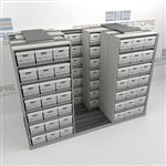 Sliding Record Box Storage Shelves Four Rows Deep Storing Archival Dead Files | SMSQ232BX-4P7