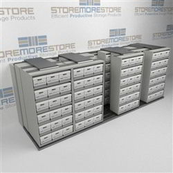 Lateral Side to Side File Box Racks | Archival Record Storage Shelves Shelving | SMSQ254BX-4P6