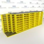 4-Row Deep (Four Post) Sliding Mobile File Shelving, 6/5/5/5 Legal-Size,(21' 8" W x 5' 6-1/2" D x 7' 10-3/4" H with 8 levels), #SMS-25-Q265LG-4P8