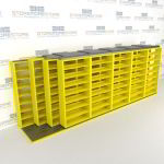 4-Row Sliding (Four Post) Mobile File Shelving, 6/5/5/5 Letter-Size,(21' 8" W x 4' 6-1/2" D x 7' 10-3/4" H with 8 levels), #SMS-25-Q265LT-4P8