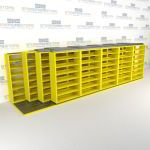 4-Row Deep (Four Post) Sliding Mobile File Shelving, 6/5/5/5 Legal-Size,(24' 8" W x 5' 6-1/2" D x 6' 11-3/4" H with 7 levels), #SMS-25-Q865LG-4P7