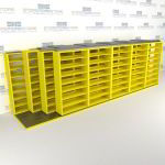 4-Row Deep (Four Post) Sliding Mobile File Shelving, 6/5/5/5 Legal-Size,(24' 8" W x 5' 6-1/2" D x 7' 10-3/4" H with 8 levels), #SMS-25-Q865LG-4P8