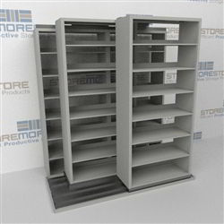 Triple Deep (Four Post) Sliding Mobile File Shelving, 2/1/1 Letter-Size (7' 4" W x 3' 5" D x 6' 10-3/4" H with 7 levels), #SMS-25-T221LT4P7