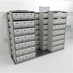Save An Aisle Shifting Box Shelving Rolling Side to Side Storing Record Boxes | SMST232BX-4P7