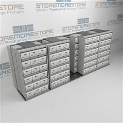 Sliding Box Shelves on Rails Condense Box Storage Space Rolling Archive Racks | SMST254BX-4P6