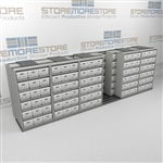 Record Box Shelving Units Rolling Sideways on Floor Tracks Storing Dead Files | SMST265BX-4P6