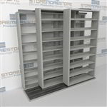 Triple Deep (Four Post) Sliding Mobile File Shelving, 2/1/1 Legal-Size (8' 4" W x 4' 1-1/2" D x 7' 10-3/4" H with 8 levels), #SMS-25-T821LG4P8