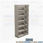 Open Binder Shelving Six-High Steel Storage Racks 3-Ring Notebook Cabinets