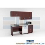 Break Room Casework Cabinets Millwork for Employee Coffee Snack Areas