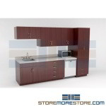 Commercial Lunchroom Preconfigured Cabinets for Breakrooms Lounges