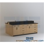 Laboratory Work Island Casework Lab Tables Benches Workstation Cabinets