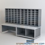 Sorting Tables with Adjustable Mail Cubby Slots Mailroom Furniture