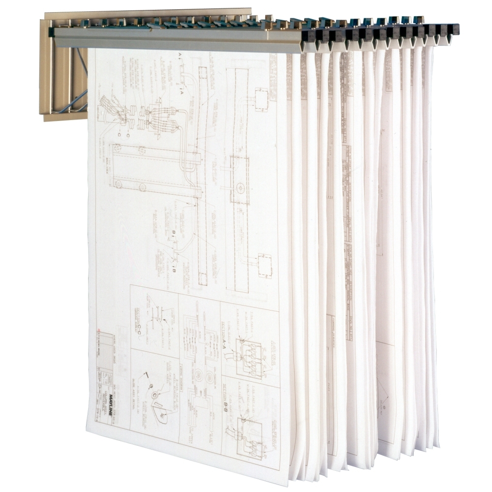 Wall Rack with 12 Pivot Hangers for blueprints