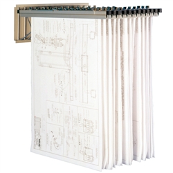 [Discontinued] Large Document Hanging Wall Rack With 12 Hangers And 24" Clamps, #SMS-31-9302