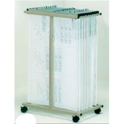 Expandable large drawing file cart for blueprints