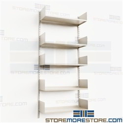 Heavy-Duty Wall Standards with Shelves Steel Storage Shelving Office