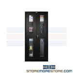 Utility Cabinet See-Thru Doors Metal Janitor 455C24SV