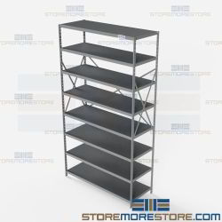 Open Shelving Beaded Post 48x18x87 | 8 Shelves Medium-Duty Steel Hallowell