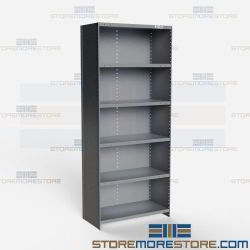 Closed Shelving Beaded Post 36x18x87 | 6 Shelves Heavy-Duty Steel Hallowell