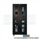 Storage cabinet with wire mesh doors, mesh door hospital medical shelving cabinet, Hallowell 815S24EV
