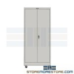 Mobile storage cabinet with hinged doors, Mobile storage cabinet with hinged doors, Hallowell 815S24MPL-AM