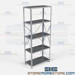 Open Shelving 36x18x87 | 5 Shelves Heavy-Duty Steel Shelving F5510-18 Hallowell