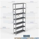 Open Shelving 36x12x87 | 7 Shelves Medium-Duty Steel Shelving F4512-12 Hallowell
